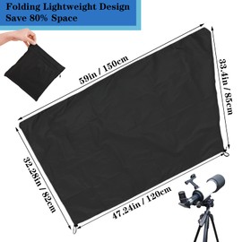 Bigwinyep Telescope Cover with Adjustable Drawstring Zipper Waterproof Outdoor Astronomical Telescope Cover Dust Cover for Outdoor Indoor, 150x85CM/59x33Inch
