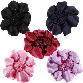 Sujetamoños para peinados 5 piezas poliéster redecilla para el cabello uso en danza y oficina