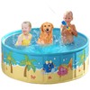 Foldable Swimming Pool for Kids 63"x18" Hard Plastic Portable Dog