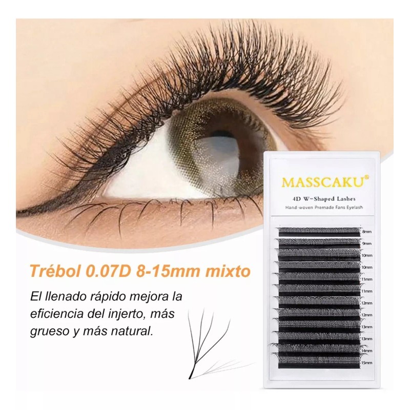 Masscaku Extensiones De Pestañas Masscaku 4d W Mix Matte