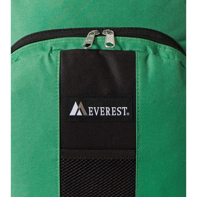 Everest Backpack with Front and Side Pockets, Emerald Green/Black, One