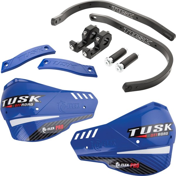 Tusk D-Flex Pro Adventure Handguards Black Bar/Blue Plastics 1 1/8" Bars for Suzuki DR-Z 400S 2000-2009,2011-2024