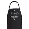 60th Birthday Apron Kitchen Cooking Gift for Him Her (Black)