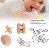 6pcs DIY Wooden Metal Jigsaw Intelligent Educational Puzzle Lock Toys