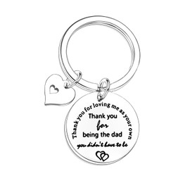 Nimteve Stepdad Gifts from Stepdaughter Stepson Step Dad Keychain Father’s Day Gifts Stepfather Keyring Father In Law Gifts Stepdad Christmas Thanksgiving Birthday Gifts