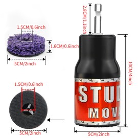 Stud Rust Removal Tool – Wheel & Hub Cleaner for 1/2in Impact Wrenches & Electric Drills, with Wire Brush & Grinding Wheels,Wheel Stud Cleaner for Drill,hub Cleaner,Stud Cleaner
