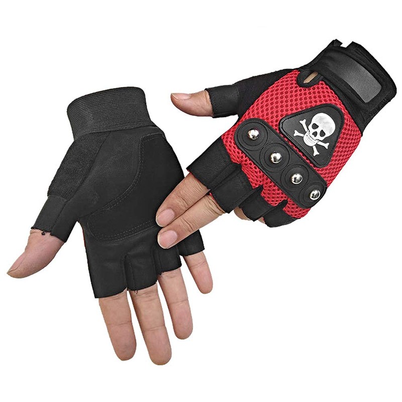 SZTLKHH Men's Punk Rock Biker Gothic Skull Gloves Motorcycle Skeletal