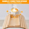 GEHE Bamboo Couch Cup Holder, Anti-Spill Sofa Arm Tray, Natural