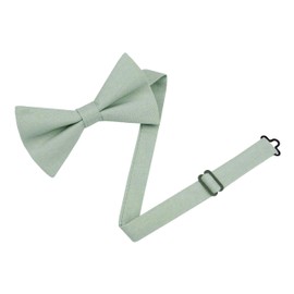 Entwineno Linen Bow Ties for Men and Kids - Solid Color Pretied Bowties (Dusty Sage, L (Youth, Adult))