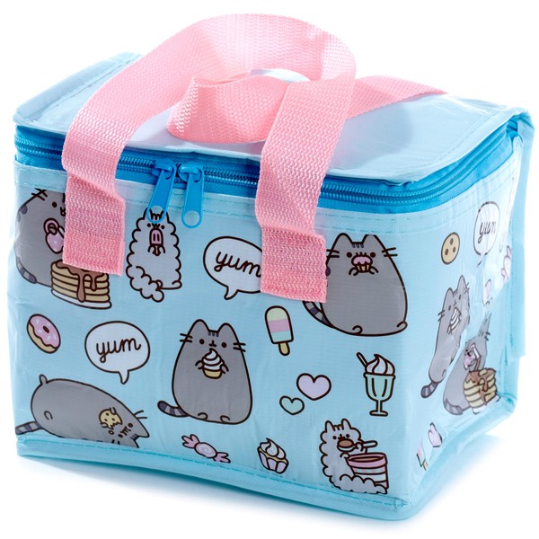 Puckator Woven Cool and Lunch Bag with Pusheen Design - Insulated Lunch Bag for Women Men Children - Lunch Box Bag for Work & School - Beach and Picnic Accessories - Childrens Lunch Box - Cool Bags