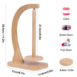 Premium Bamboo Magnetic Yarn Holder - 400g Heavy Duty Rotating Yarn Ball Dispenser with Smooth Bearings, Tangle-Free Portable Thread Spinner for Knitting, Crochet, Craft Gifts