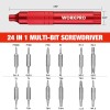 WORKPRO 24-in-1 Precision Screwdriver Multi-Bit Screwdrivers w/S2 Steel Bits Red