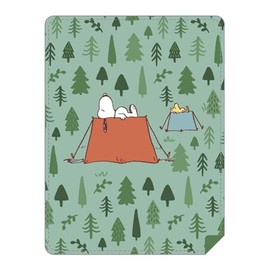 BRIEF INSANITY Plush Luxury Throw Blanket - Premium Ultra Soft Fuzzy Warm Double Sided Throw Blanket - Snuggle Butt Blankets - 44" x 60" Long Super Soft Cozy Blanket (Snoopy Camping)