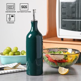 Sweejar - Botella dispensadora de aceite de oliva de cerámica grande, opaca, protege el aceite para reducir la oxidación, adecuada para almacenamiento de aceite, vinagre, salsa de soja y otros