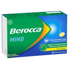 Berocca Mind Citrus Flavour Effervescent 20 Tablets