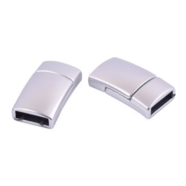 KONMAY 20 Sets Flat 11.0x3.0mm Matte Silver Jewelry Magnetic Clasps for Bracelet Making