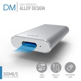 Dynon Metrics Alloy External High-Speed SSD - 1 TB USB-C Portable SSD with Standard USB-A and C Cable - 300MB/s