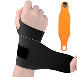 Muñequera Ortopédica Ultrafina, Soporte Ajustable y Transpirable para Ambas Muñecas, Alivio del Dolor por Síndrome del Túnel Carpiano, Artritis y Tendinitis (Negro)