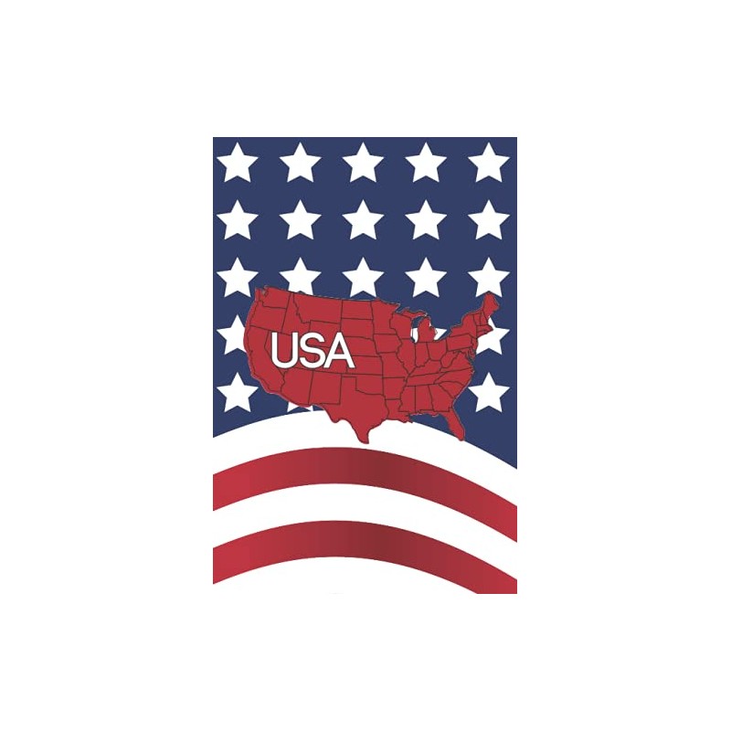 USA: Patriotic Notebook with USA 50 States and Stars &