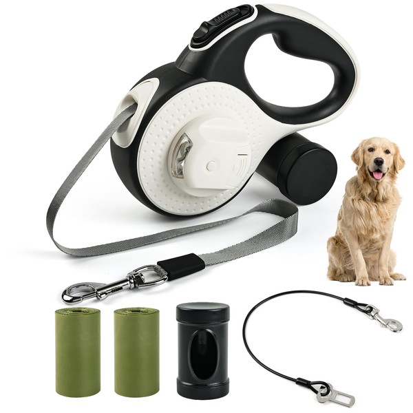 ODRIEW Retractable Dog Leash 16ft, 360° Tangle-Free, 6-in-1 with Chew