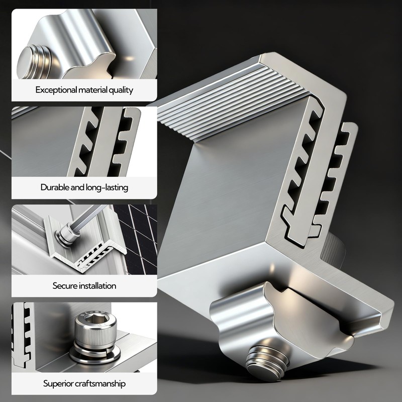 GAGIRA 12Pcs 35-55mm Adjustable Solar Brackets, Aluminum Solar Panel Z