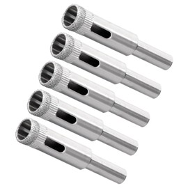CoCud Diamond Hole Saws Drill Bits, 10mm / 3/8" Drilling Diameter, Nickel Plated Carbon Steel Drill Bit - (Applications: for Glass Ceramic Tiles Marble Stone), 5-Pieces