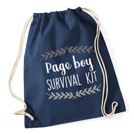 Hippowarehouse Page boy survival kit Drawstring Cotton School Gym Kid Bag Sack 37cm x 46cm, 12 litres