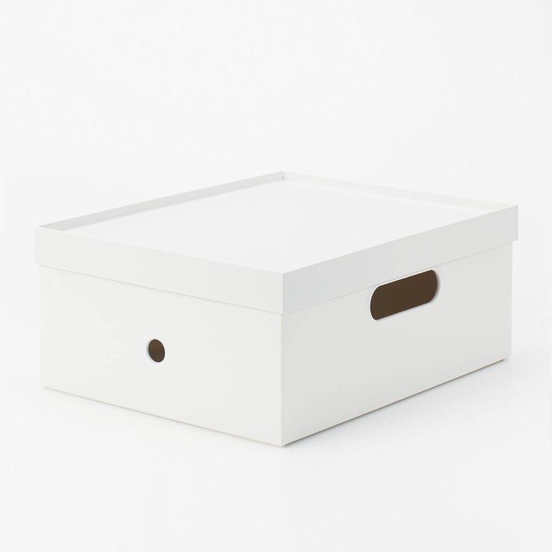 MUJI 44902882 Polypropylene File Box Standard 1/2 White Gray
