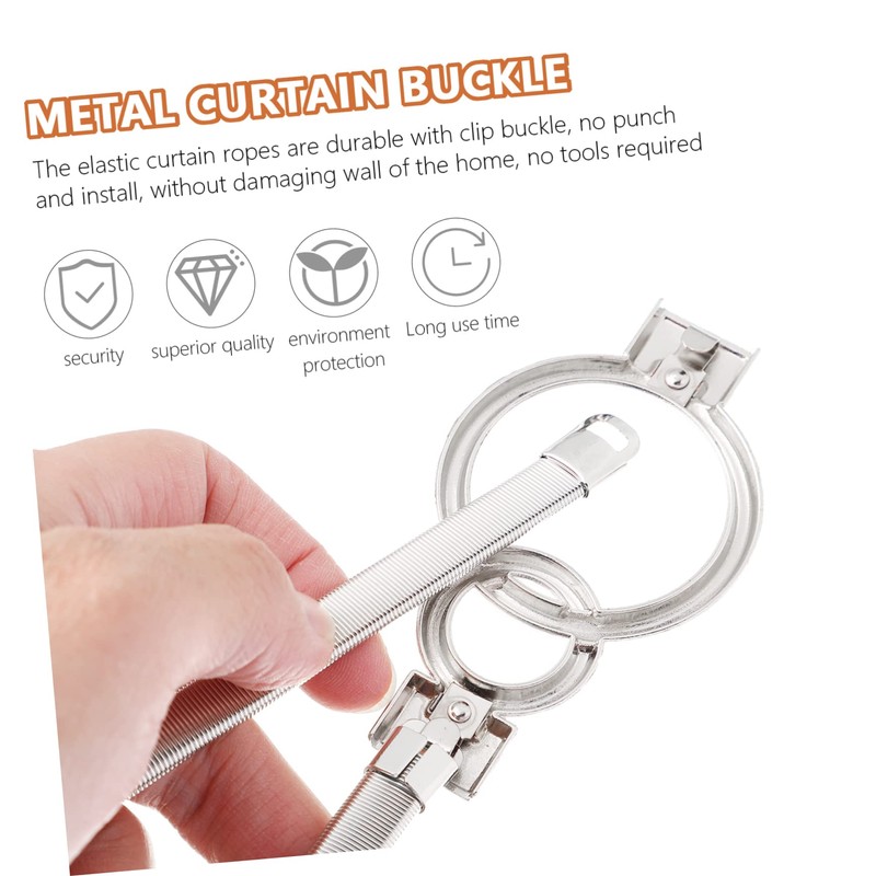 ULTECHNOVO Curtain Tiebacks Simple Design for White Curtains No Drill