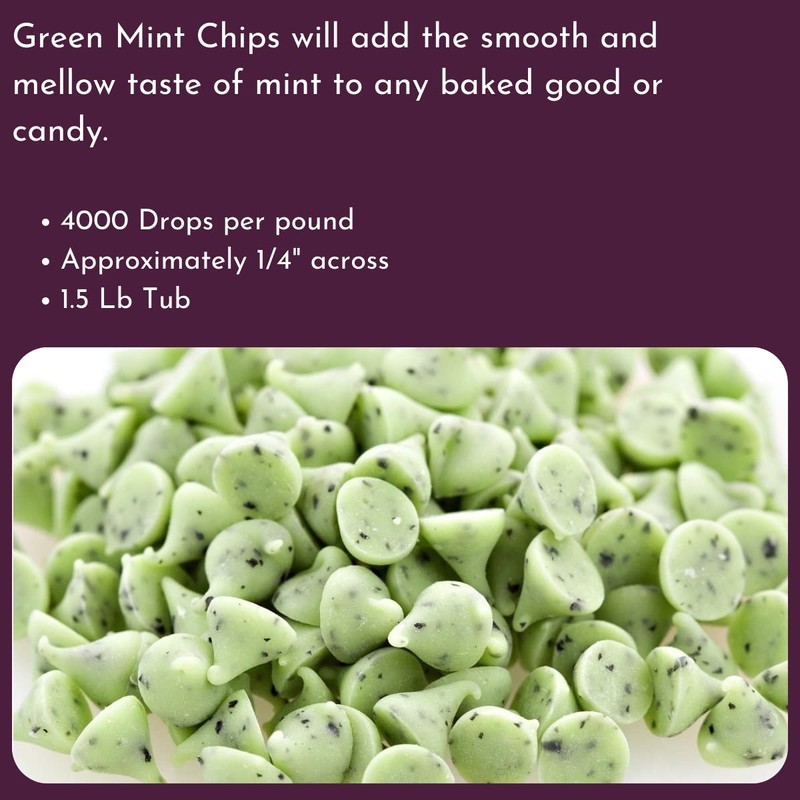 WinCrest Green Mint Baking Chips - 1.5 Lb Tub