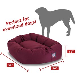 Majestic Pet Poly-Cotton Bagel Dog Bed for Dogs & Cats, Calming Round Donut Dog Bed Cuddler Washable Multiple Sizes & Colors