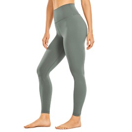 CRZ YOGA Womens Brushed Naked Feeling Workout Leggings 25" - High Waisted Gym Compression Tummy Control Yoga Pants Grey Sage Small
