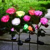 XLJLKJDS Solar Rose Light, 3-Head Waterproof IP65, 2 Pack Ground