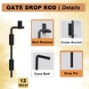 Auxdee 12 inch Gate Drop Rod Cane Bolt for Wooden