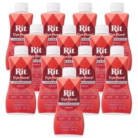 Rit DyeMore 7 Oz. Synthetic Liquid Fiber Dye for Clothing, Décor, and Crafts – Racing Red (12 Pack)