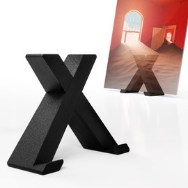 Mobilefox LP Vinyl Stand Record Holder X-shaped Table Holder Minimalist Holder Suitable for LP Cover Black