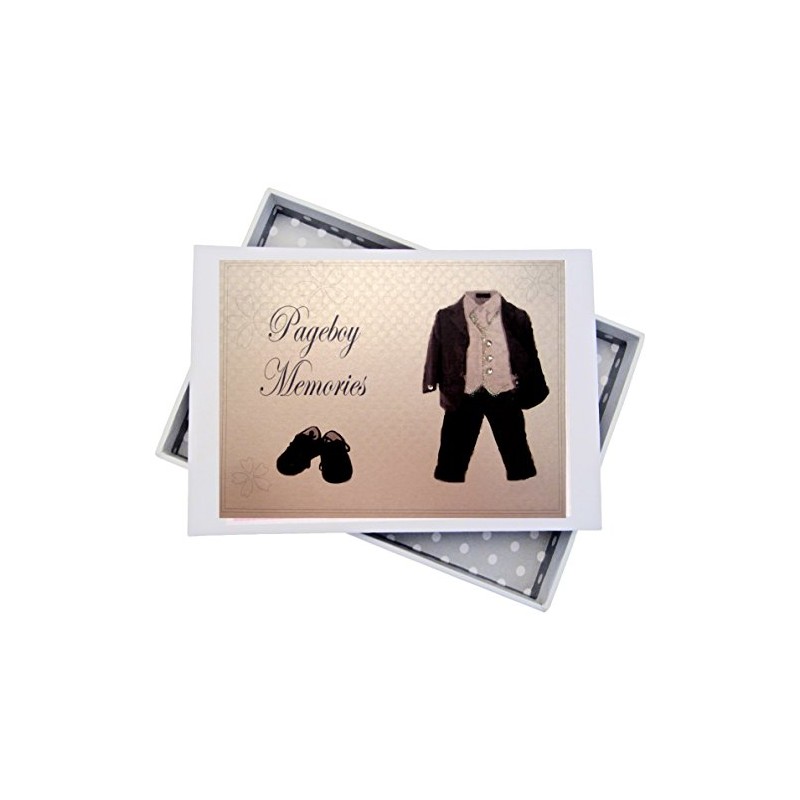White Cotton Cards Pageboy Wedding, Mini Photo Album, Suit, Board,