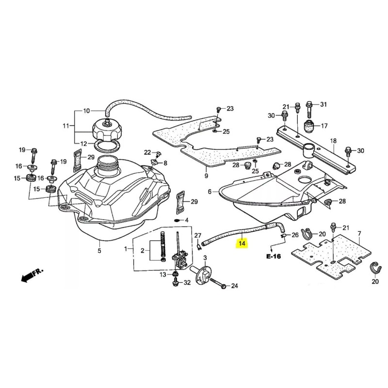 Honda OEM Honda Fuel Petcock Fuel Line 17681-HM8-000 Recon 250