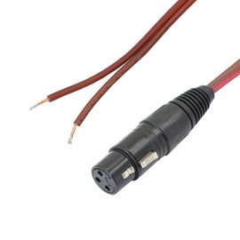 XMSJSIY XLR Speaker Cable, Speaker Bare Wire to XLR Plug Gold Plated XLR 3 Pin Female Connector Replacement Audio Cable Open End for DJ/PA Amplifier Subwoofer Mixer (XLR Female 2M)