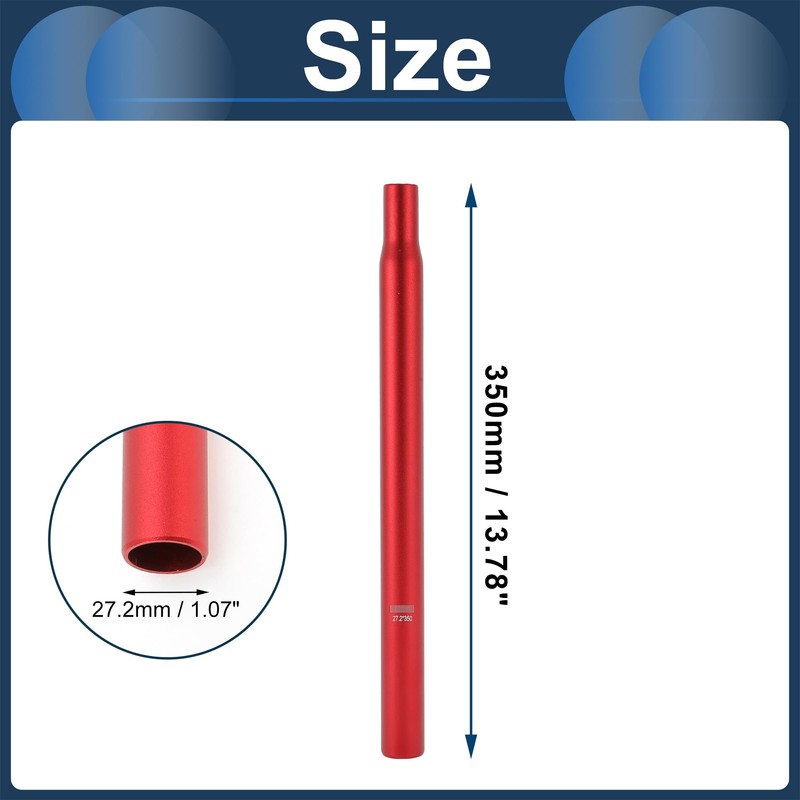 INFINAUTO Bicycle Seatpost 27.2x350mm Bicycle Saddle Post Seat Tube Aluminum