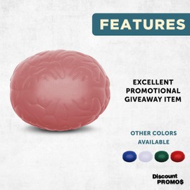 Brain Squeeze Balls Set of 10, Bulk Pack - Stress Relief, Perfect for Your Desk, Office or Home - Pink