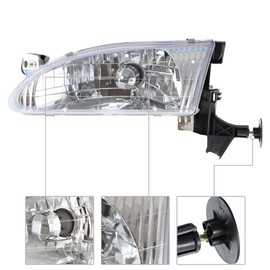 GXYWADY Headlight Assembly Replacement for 1998-2000 Corolla with Corner Parking Signal Lights Head Lights Combo Set