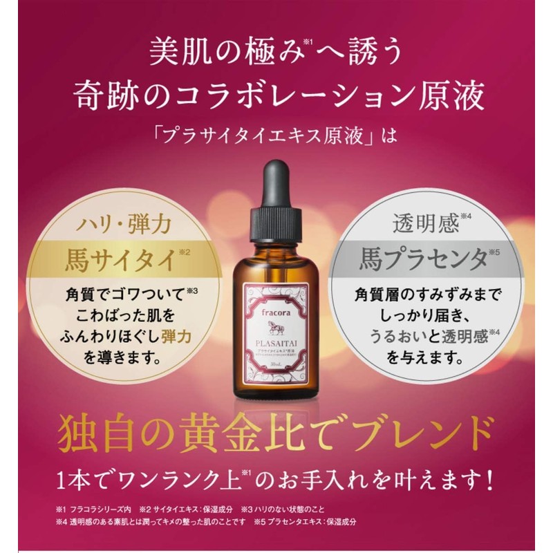 Fracora Prasai Extract Solution, Placenta Beauty Serum, 1.0 fl oz