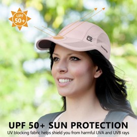 TITECOUGO Hats for Women Running Cap Summer Sun Hat Dri Fit Workout Cooling Hats Truck Hat Hiking for Golf Hiking Outdoor Camping Gym Tennis Travel Cycling Horse Fishing Walking Pink