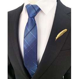 Lovacely Corbatas de cremallera para hombre, 7,9 cm, clásico tejido de seda con cremallera preatada, varios diseños con cremallera en el cuello, Tartán azul, Talla única