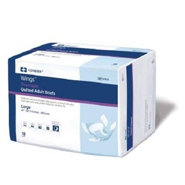 Covidien 75363101 Incontinent Brief Wings Resealable Tabs Large Disposable Night-time Absorbency 67034 Box Of 18