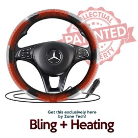Car Steering Wheel Cover Winter Warm Cover for Auto Interior Accessories Anti- Slip (Bling Heated Steering Wheel Cover, 1- Pack)
