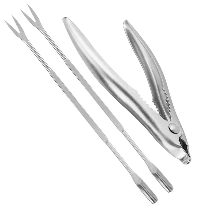 Wifehelper Stainless Steel Crab Tongs Set, 15 x 7.5 cm,