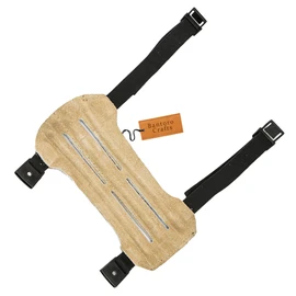 Bantoro Beige Leather Archery Arm Guard – Adjustable Forearm Bracer with Elastic Straps for Target Shooting & Hunting