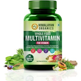 Generic Whole Food Multivitamin for Women with Vitamin B1, B2, B3, B5, B6, B7, B9, B12, C, D, E, Calcium, Magnesium, Zinc | - 30 Veg Capsules (Pack of 1)